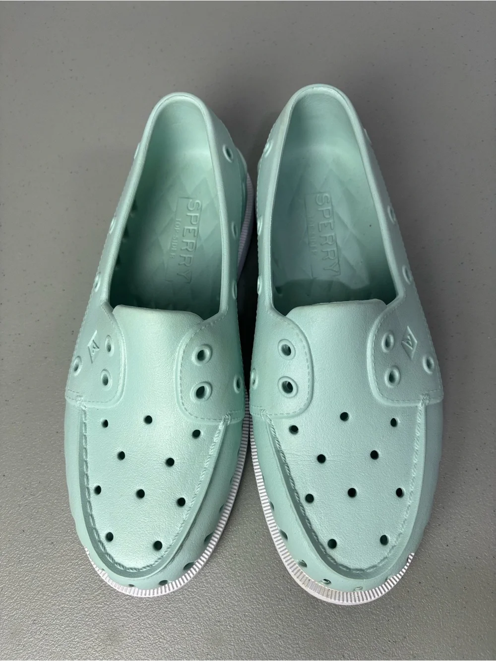 Sperry Original Float Boat Shoes Seafoam Green/Blue Men's 7 Rubber Slip On